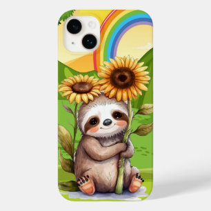 cute sunflower sloth lovers Case-Mate iPhone 14 plus case