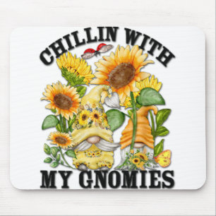 Cute Sunflower Summer Gnomes For Mum Chillin With Mouse Pad
