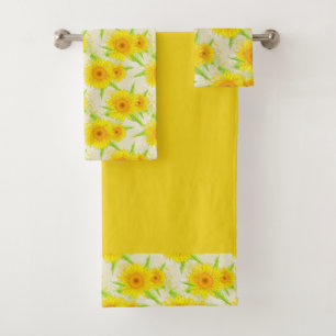 Cute Sunflowers Bath Towel Set