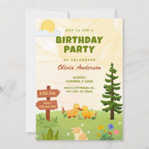 Cute sunny birthday invitation