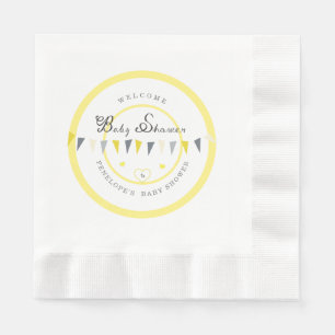 Cute Sunny Elegance Bunting Baby Shower Napkin