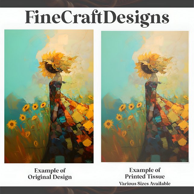 Cute Sunny Sunflower Female With Sunflowers C1L Tissue Paper (Creator Uploaded)