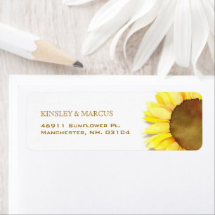 Cute Sunny Watercolor Sunflower Address Return Address Label