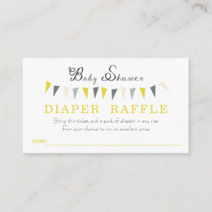 Cute Sunny Yellow Elegance Diaper Raffle Enclosure Card
