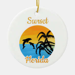 Cute Sunset in Florida Ceramic Ornament