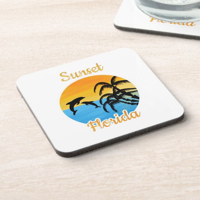Cute Sunset in Florida  Coaster (Left Side)
