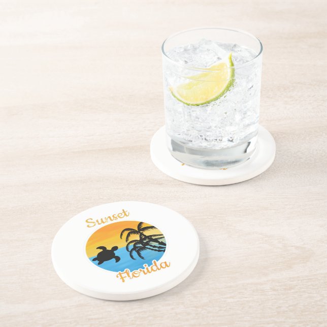Cute Sunset in Florida    Coaster (Side)