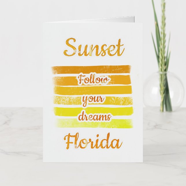 Cute Sunset in Florida   Foil Greeting Card (Front)