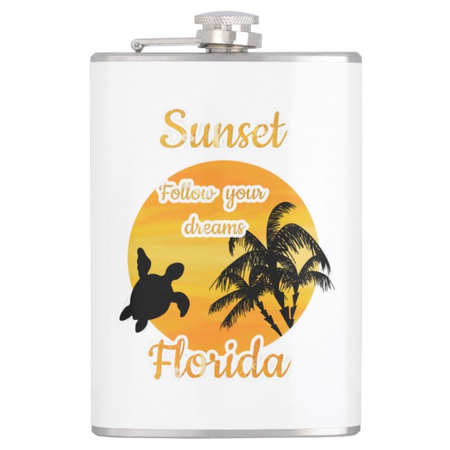 Cute Sunset in Florida   Hip Flask (Front)
