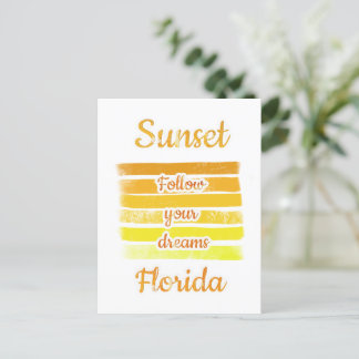 Cute Sunset in Florida   Holiday Postcard
