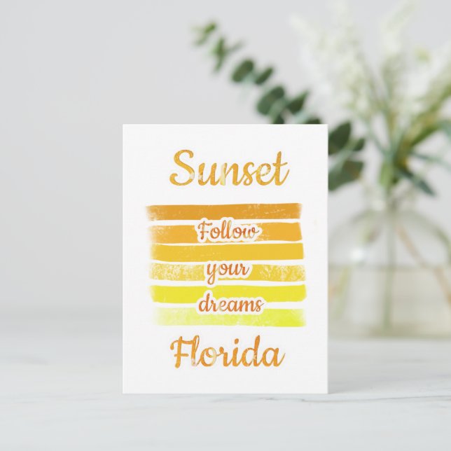 Cute Sunset in Florida   Holiday Postcard (Standing Front)