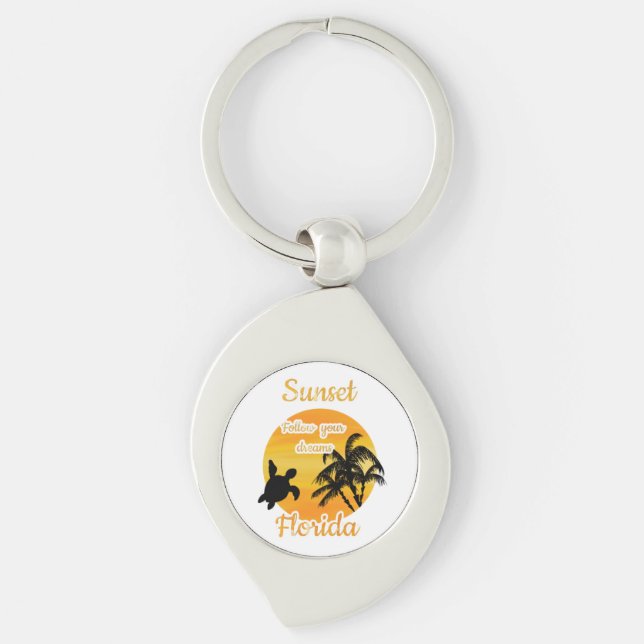 Cute Sunset in Florida   Key Ring (Front)