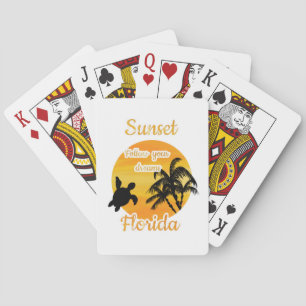 Cute Sunset in Florida Playing Cards