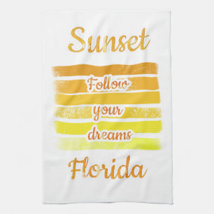 Cute Sunset in Florida Tea Towel