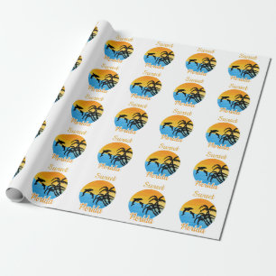 Cute Sunset in Florida Wrapping Paper