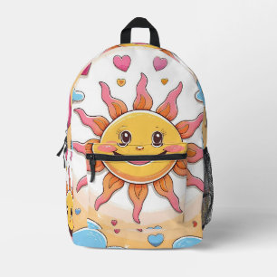 Cute Sunshine and Rainbows Printed Backpack