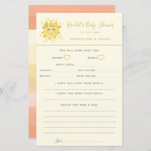 Cute Sunshine Baby Shower Advice and Predictions