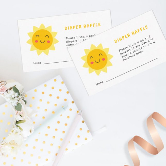 Cute Sunshine Baby Shower Diaper Raffle Card (Creator Uploaded)
