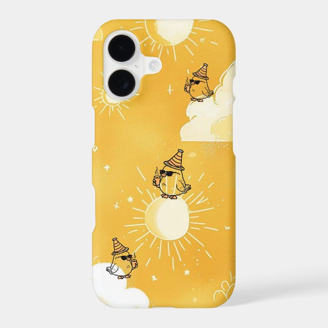 Cute Sunshine Bird Phone Case – Whimsical Yellow C (Back)