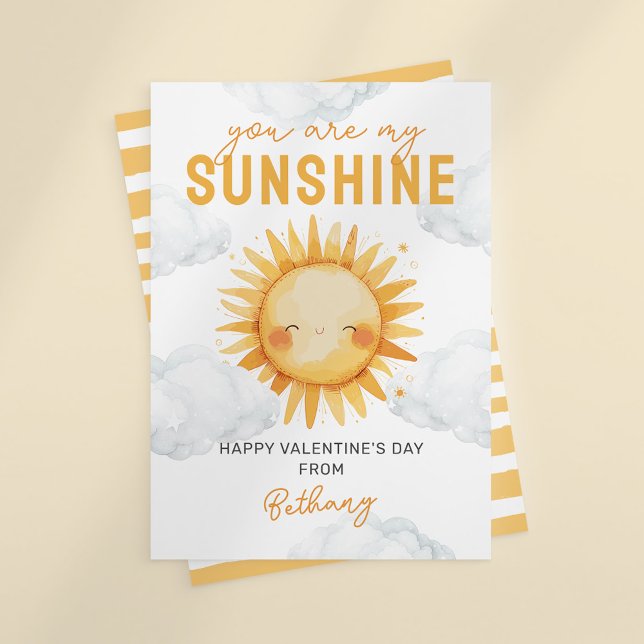 Cute Sunshine Classroom Kids Valentines Day Holiday Card (Creator Uploaded)