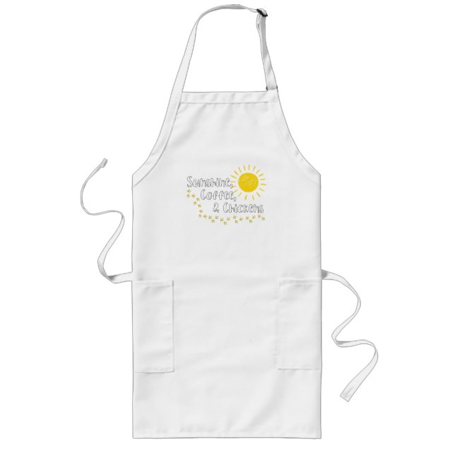 Cute Sunshine, Coffee and Chickens Apron (Front)