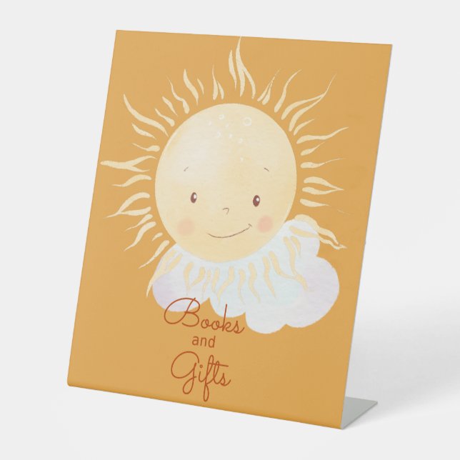 Cute Sunshine Theme Shower Gifts Favour  Pedestal Sign (Front)