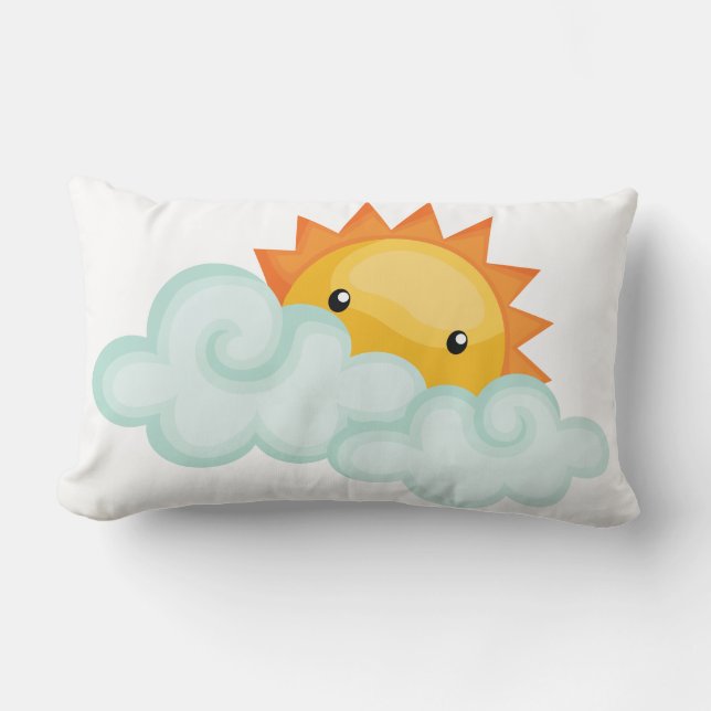 Cute Sunshine Throw Lumbar Pillow 13" x 21" (Front)