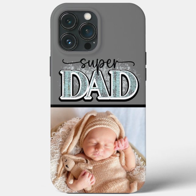 Cute Super Dad Father's Day New Father Baby Photo Case-Mate iPhone Case (Back)