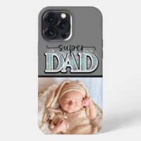 Cute Super Dad Father's Day New Father Baby Photo