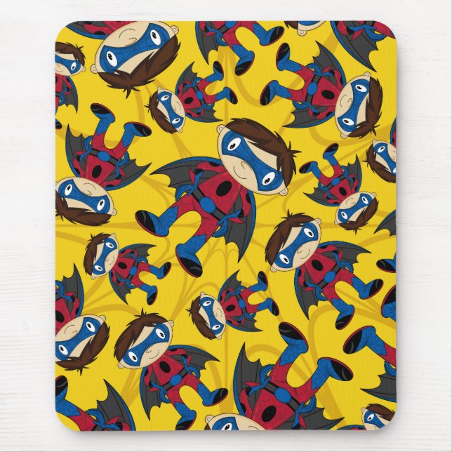 Cute Superhero Boy Pattern Mouse Pad (Front)