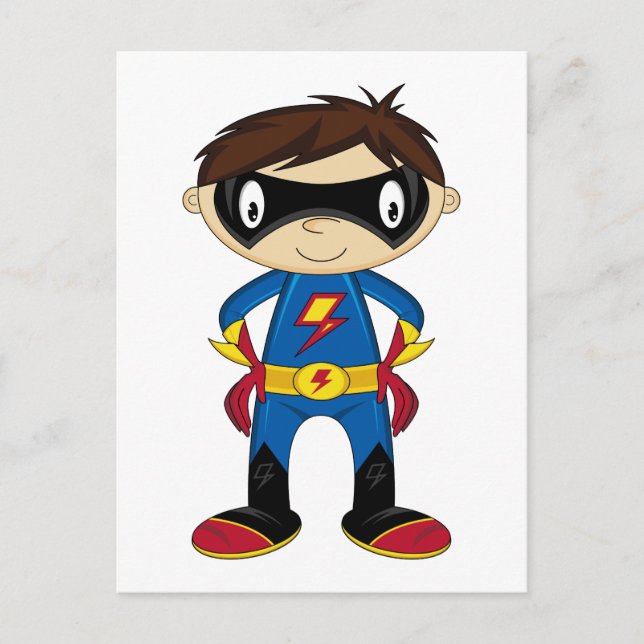 Cute Superhero Boy Postcard (Front)