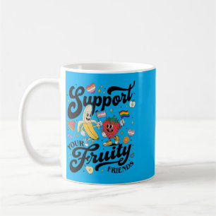 Cute Support Fruity Friends Funny Pride Month Gay Coffee Mug
