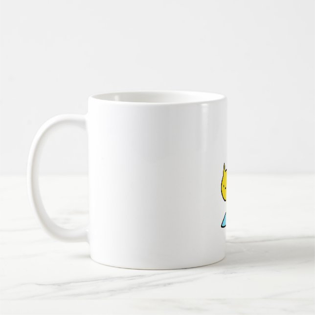 Cute Surfing Cat Coffee Mug (Left)