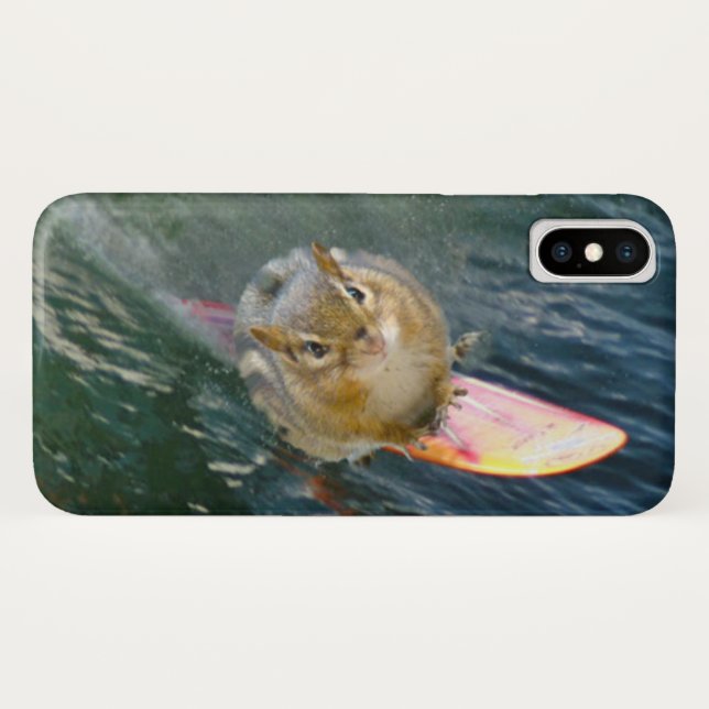 Cute Surfing Chipmunk Case-Mate iPhone Case (Back (Horizontal))