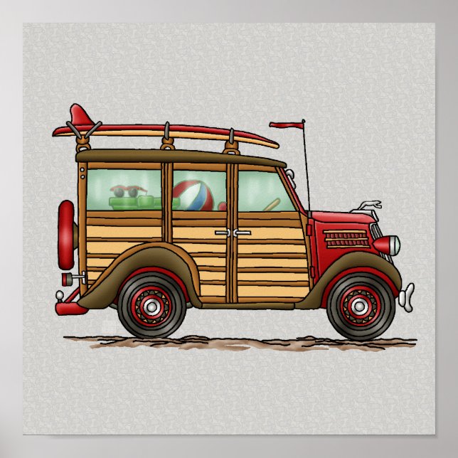 Cute Surfing Woody Poster (Front)