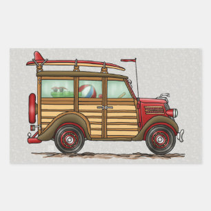 Cute Surfing Woody Rectangular Sticker