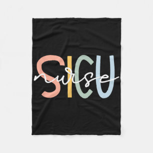 Cute Surgical Icu Nurse Sicu Team Co. Women's Blac Fleece Blanket