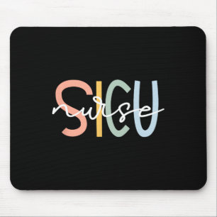 Cute Surgical Icu Nurse Sicu Team Co. Women's Blac Mouse Pad