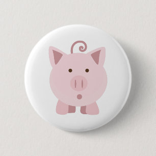 Cute Surprised Pig 6 Cm Round Badge
