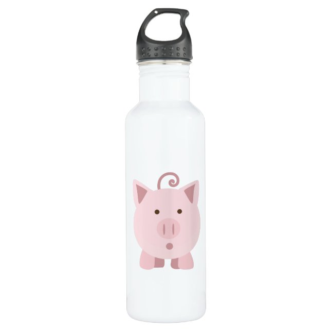 Cute Surprised Pig 710 Ml Water Bottle (Front)