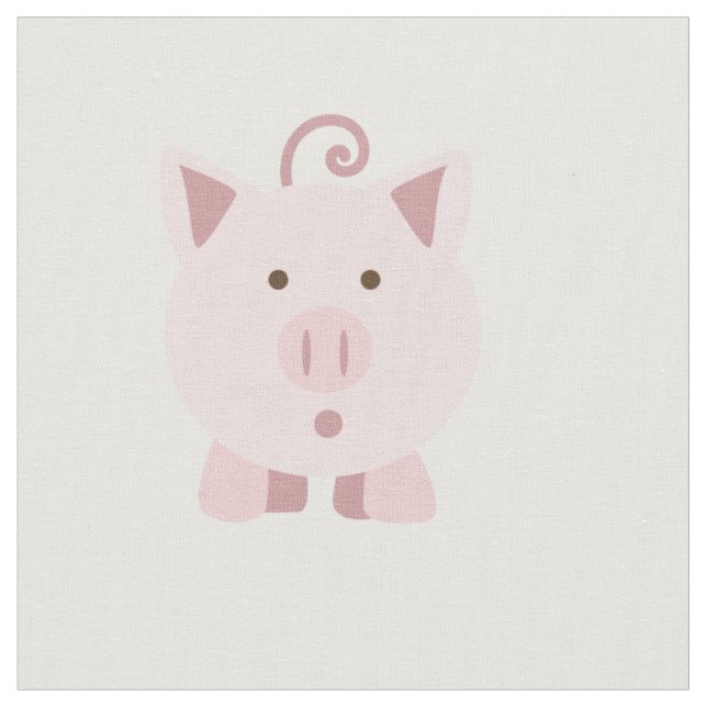 Cute Surprised Pig Fabric (Close Up)