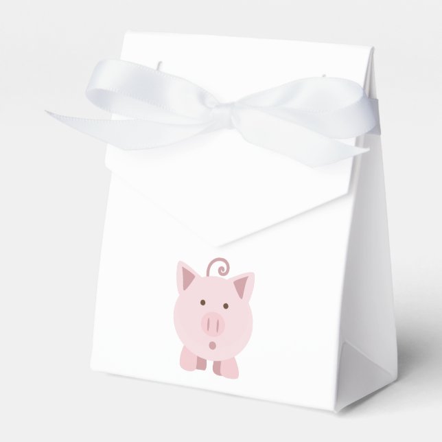 Cute Surprised Pig Favour Box (Front Side)