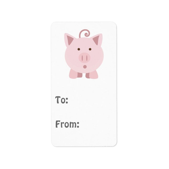 Cute Surprised Pig Label (Front)