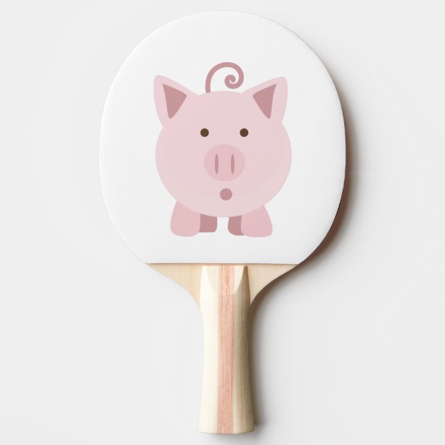 Cute Surprised Pig Ping Pong Paddle (Front)