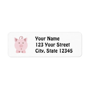 Cute Surprised Pig Return Address Label