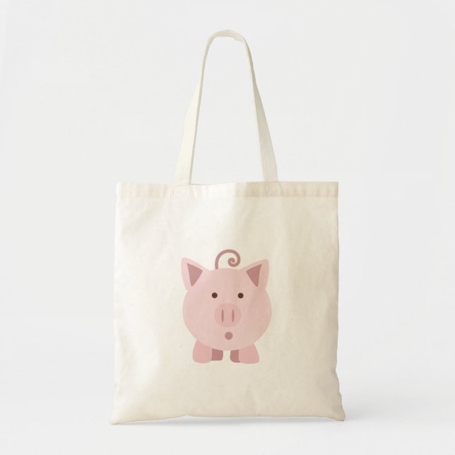 Cute Surprised Pig Tote Bag (Front)