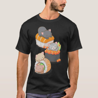 Cute Sushi Cat Kawaii Japanese Sushi Cat Otaku Kaw T-Shirt