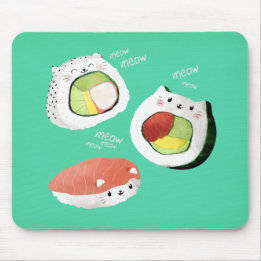 Cute Sushi Cat Mouse Pad