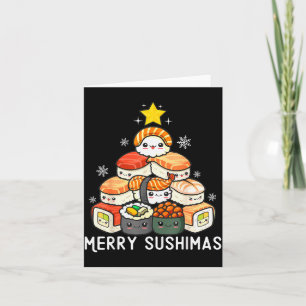 Cute Sushi Christmas Tree Fast For Food Lover Men  Card