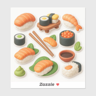 Cute Sushi Collage – Kawaii Japanese Food.